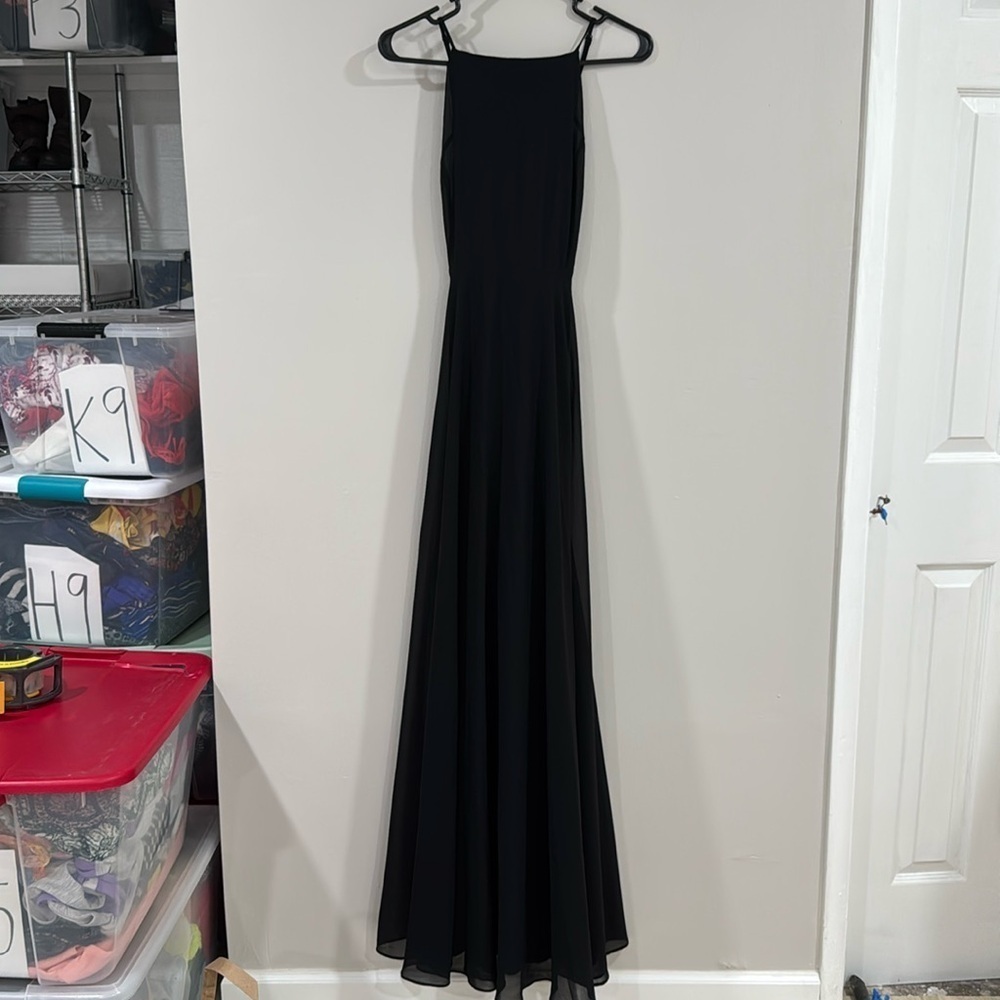 Lulu’s black maxi formal fit and flare dress - Picture 2 of 7